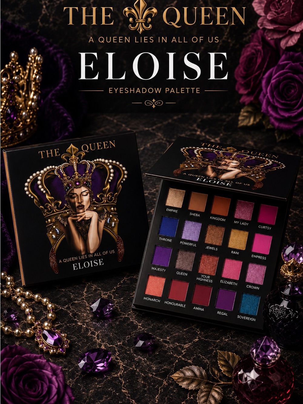 👑 The Queen Eloise Eyeshadow Palette | 20 Rich Matte & Shimmer Shades NIB